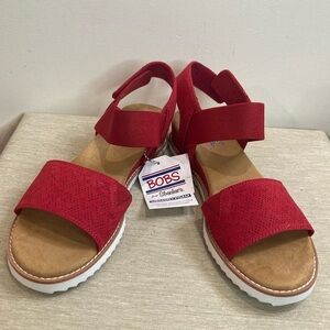 BOBS by Skechers Sz 9 Desert Kiss Velcro Closure Memory Foam Insoles Sandals NEW